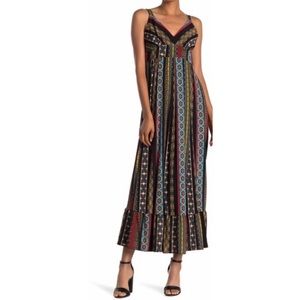 Tahari | Tile stripes pattern maxi dress | Size M